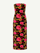 DANIKA dress Embroidered Velvet Pink - Lesley Evers-Black-Dress-Shop