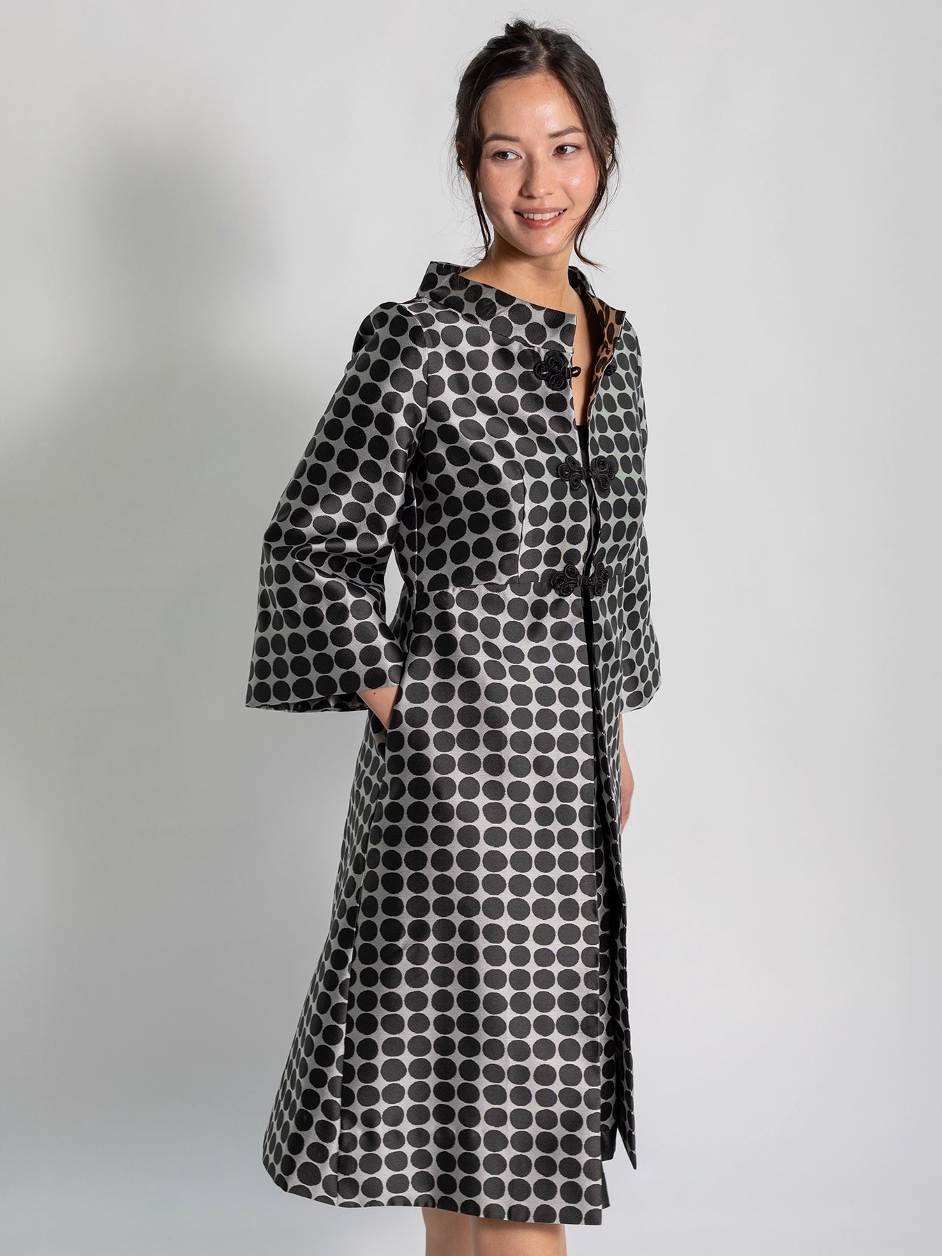 DAPHNE coat Black Dots - Lesley Evers - Best Seller - coat - outerwear