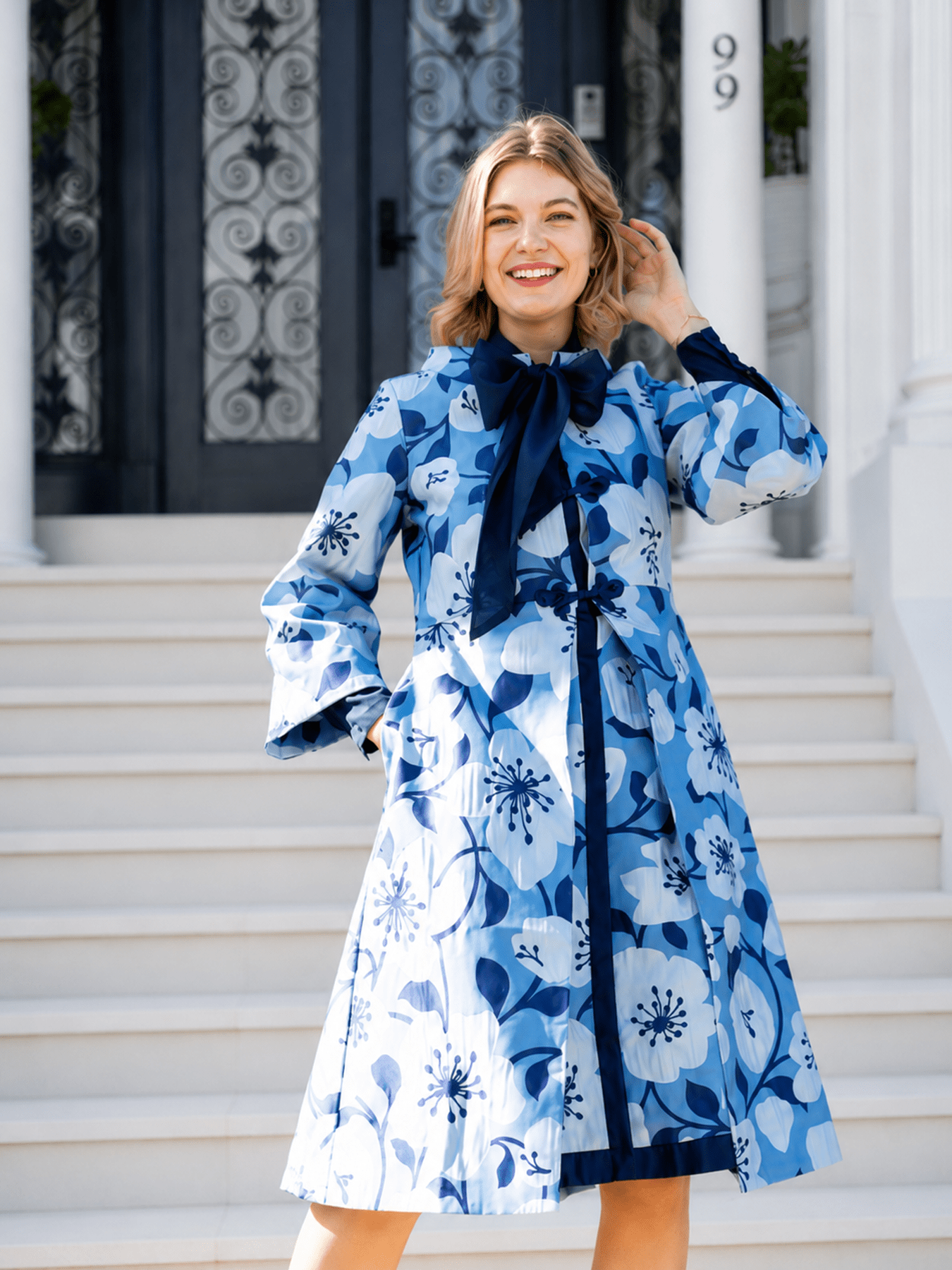 DAPHNE coat Garden Wall Blue - Lesley Evers - Best Seller - coat - daphne