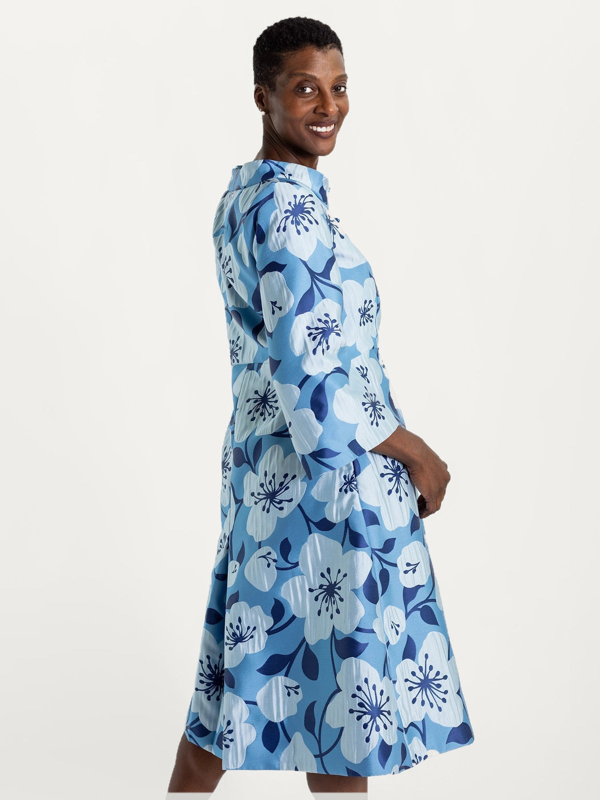 DAPHNE coat Garden Wall Blue - Lesley Evers-Best Seller-coat-daphne