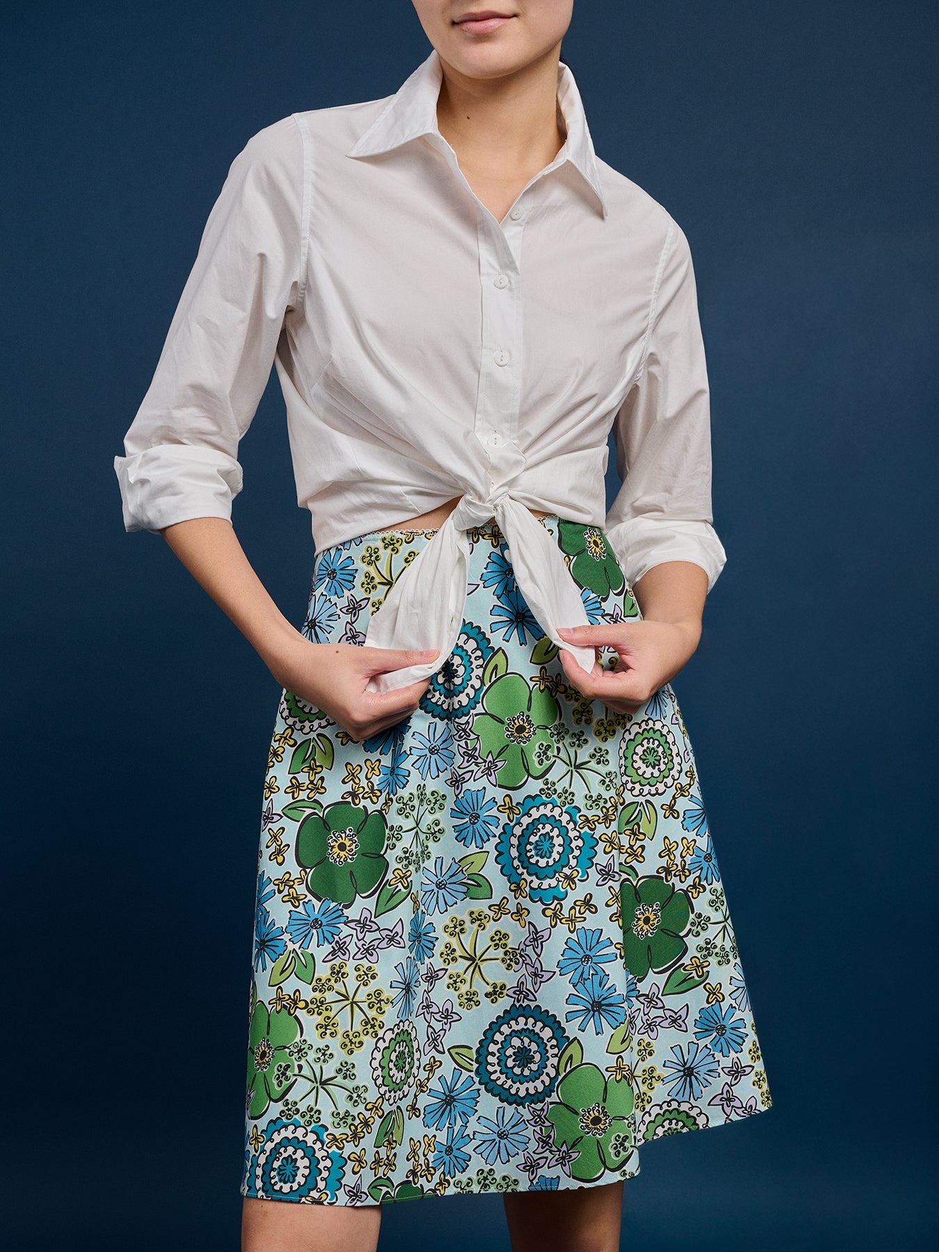 DEEDEE skirt Flower Fancy Blue - Lesley Evers - Best Seller - Bottoms - new
