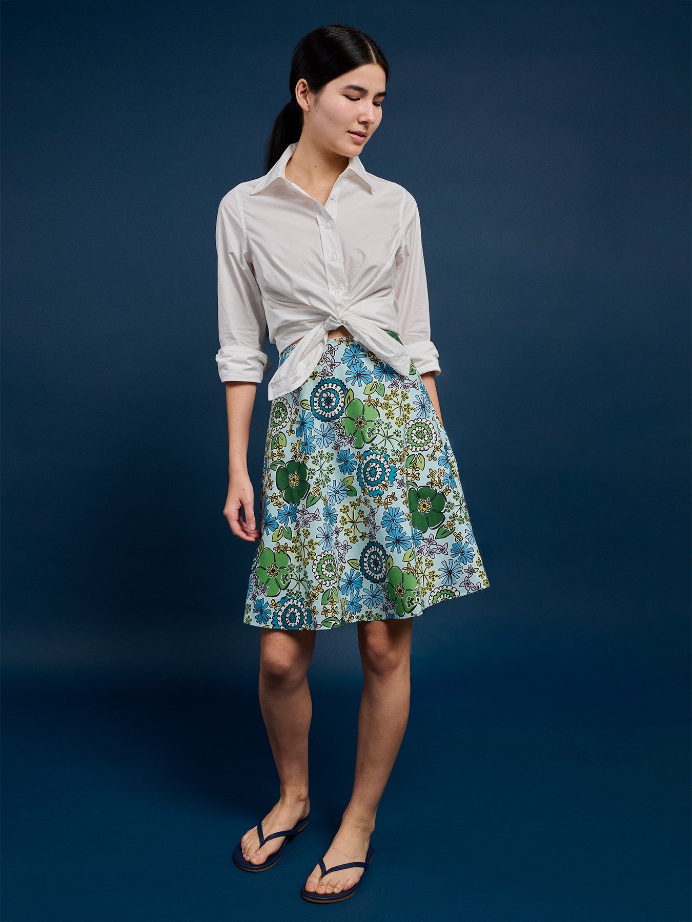 DEEDEE skirt Flower Fancy Blue - Lesley Evers - Best Seller - Bottoms - new