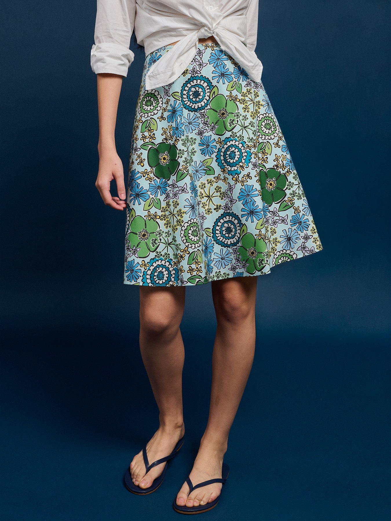 DEEDEE skirt Flower Fancy Blue - Lesley Evers - Best Seller - Bottoms - new
