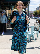 DELIA midi dress Blossom Breeze Blue - Lesley Evers - cotton dress - delia - Dress