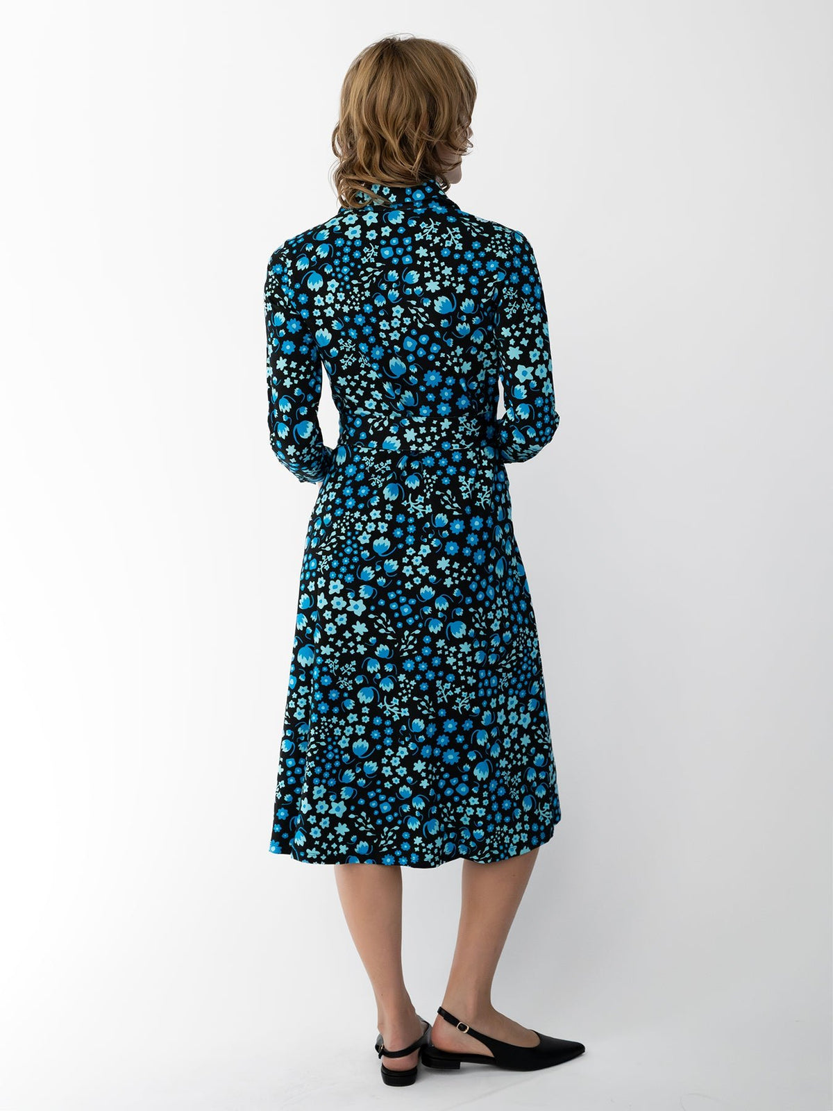 DELIA midi dress Blossom Breeze Blue - Lesley Evers-cotton dress-delia-Dress