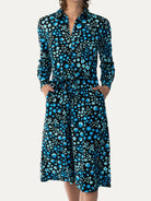DELIA midi dress Blossom Breeze Blue - Lesley Evers-cotton dress-delia-Dress