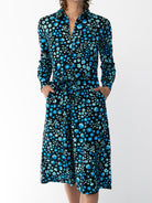 DELIA midi dress Blossom Breeze Blue - Lesley Evers-cotton dress-delia-Dress