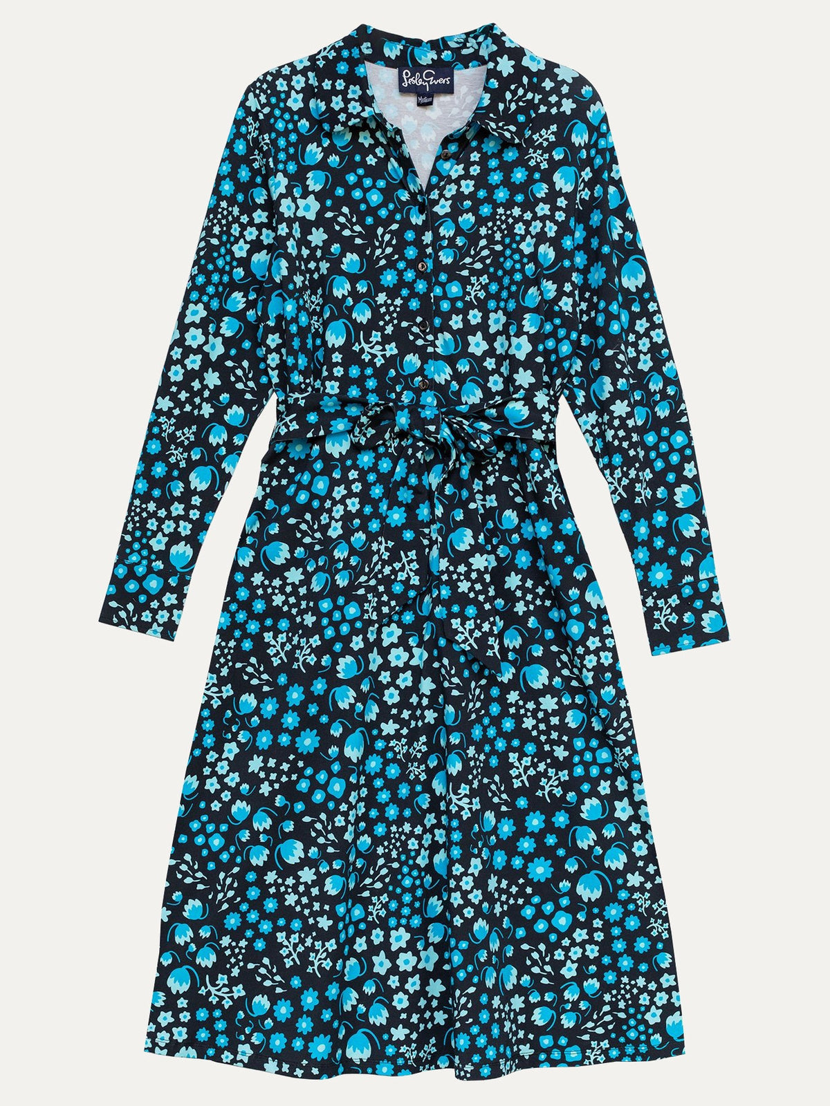 DELIA midi dress Blossom Breeze Blue - Lesley Evers-cotton dress-delia-Dress