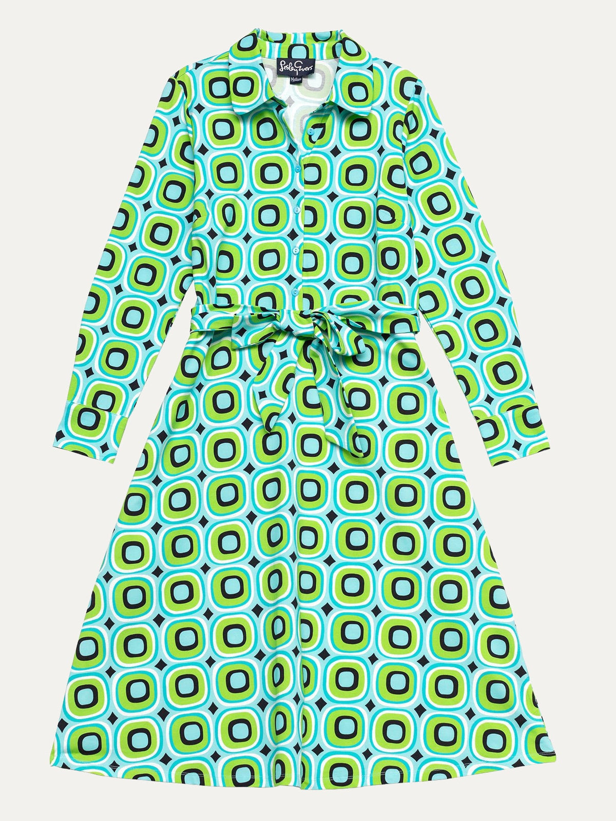 DELIA midi dress Bullseye Mint - Lesley Evers-cotton dress-delia-Dress