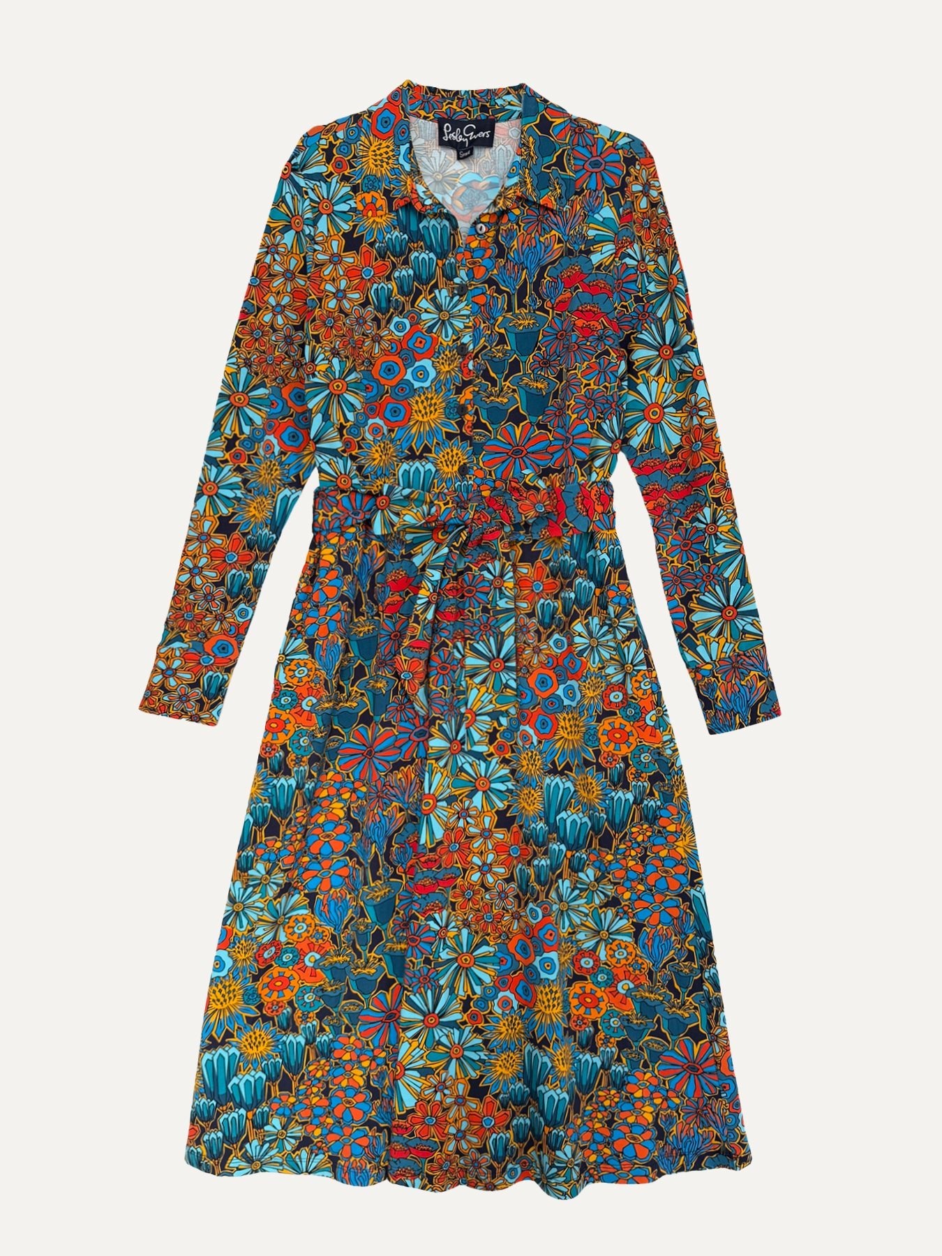 DELIA midi dress Desert Bloom - Lesley Evers-cotton dress-delia-Dress