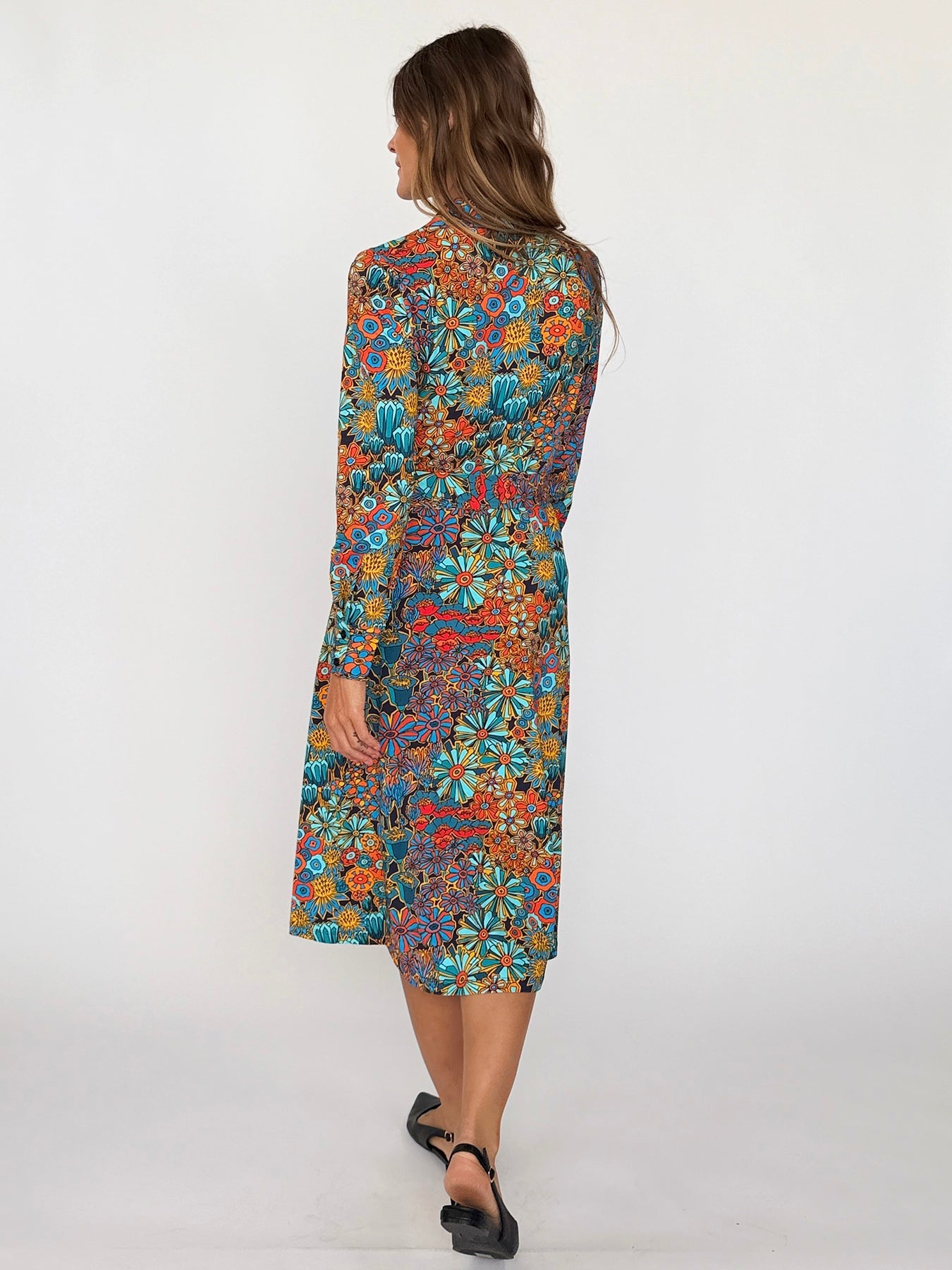 DELIA midi dress Desert Bloom - Lesley Evers-cotton dress-delia-Dress