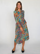 DELIA midi dress Desert Bloom - Lesley Evers-cotton dress-delia-Dress