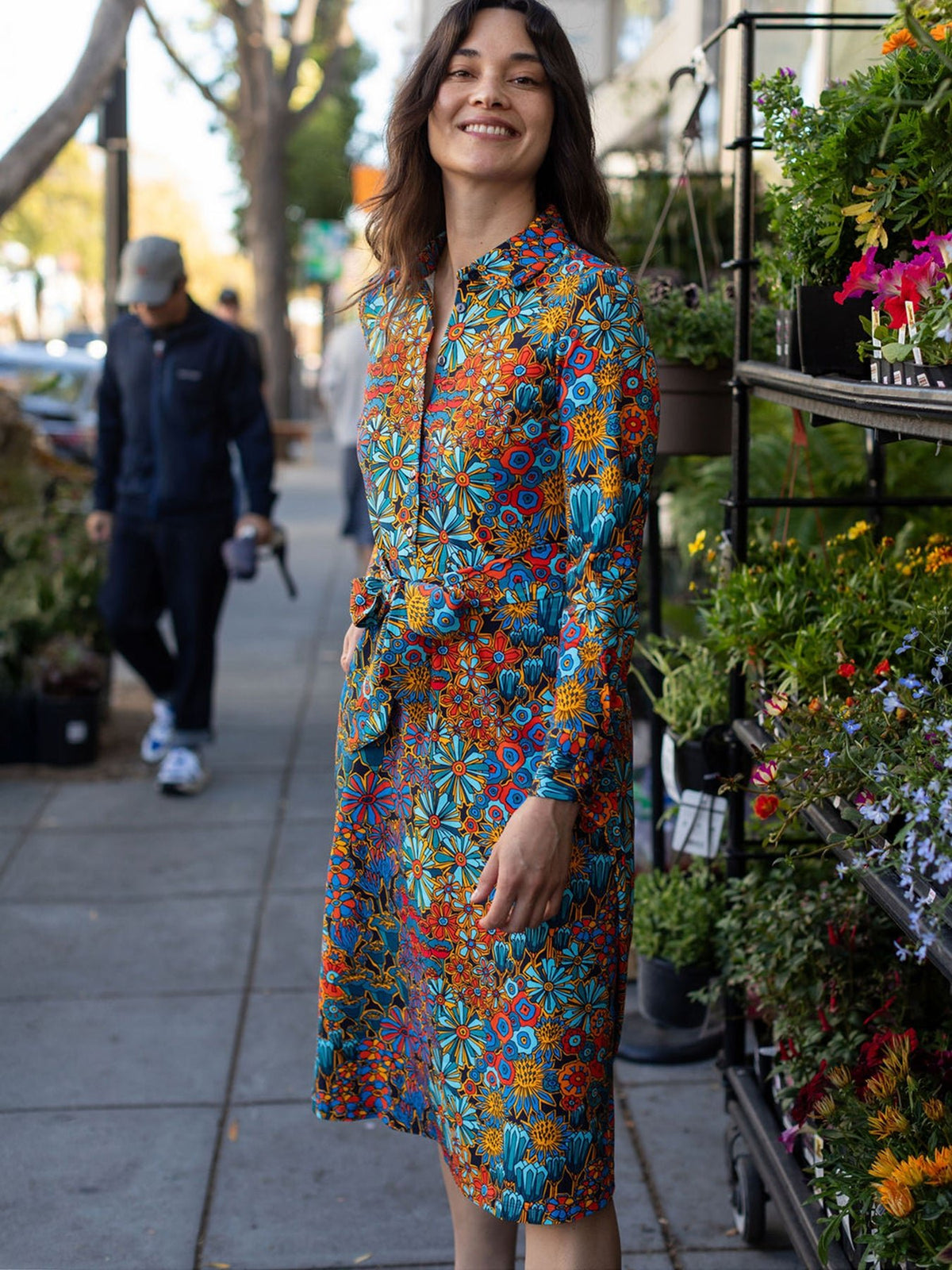 DELIA midi dress Desert Bloom - Lesley Evers-cotton dress-delia-Dress