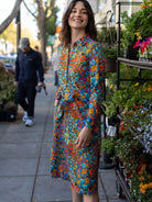 DELIA midi dress Desert Bloom - Lesley Evers-cotton dress-delia-Dress