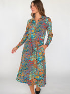 DELIA midi dress Desert Bloom - Lesley Evers-cotton dress-delia-Dress