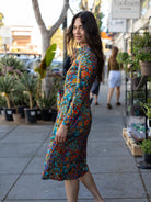 DELIA midi dress Desert Bloom - Lesley Evers-cotton dress-delia-Dress