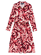 DELIA midi dress Filigree Red - Lesley Evers - cotton dress - delia - Dress