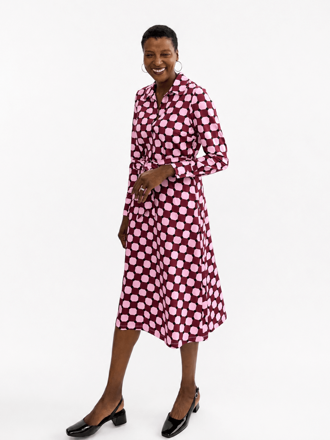 DELIA midi dress Promenade Pink - Lesley Evers-cotton dress-delia-Dress