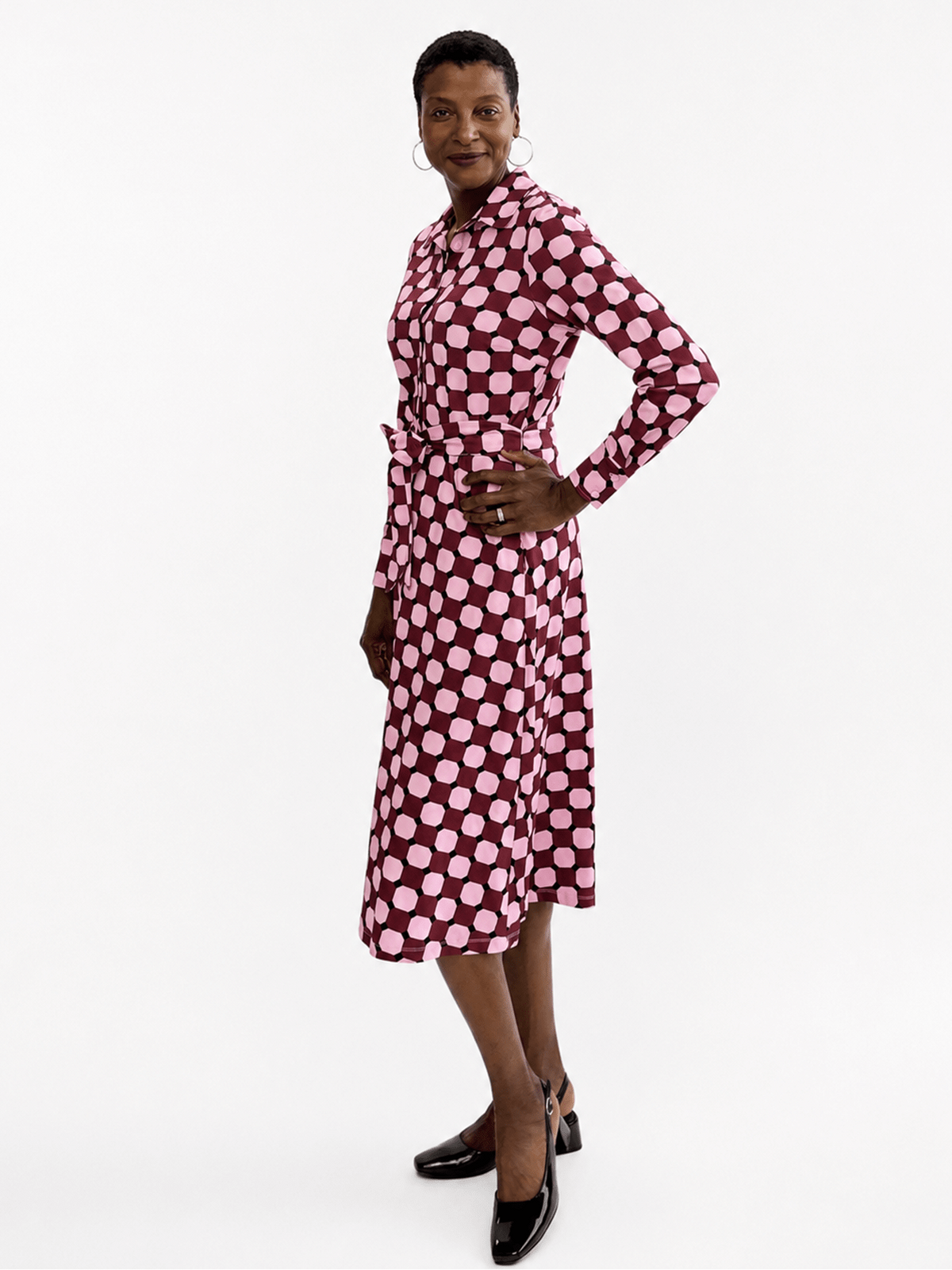 DELIA midi dress Promenade Pink - Lesley Evers-cotton dress-delia-Dress