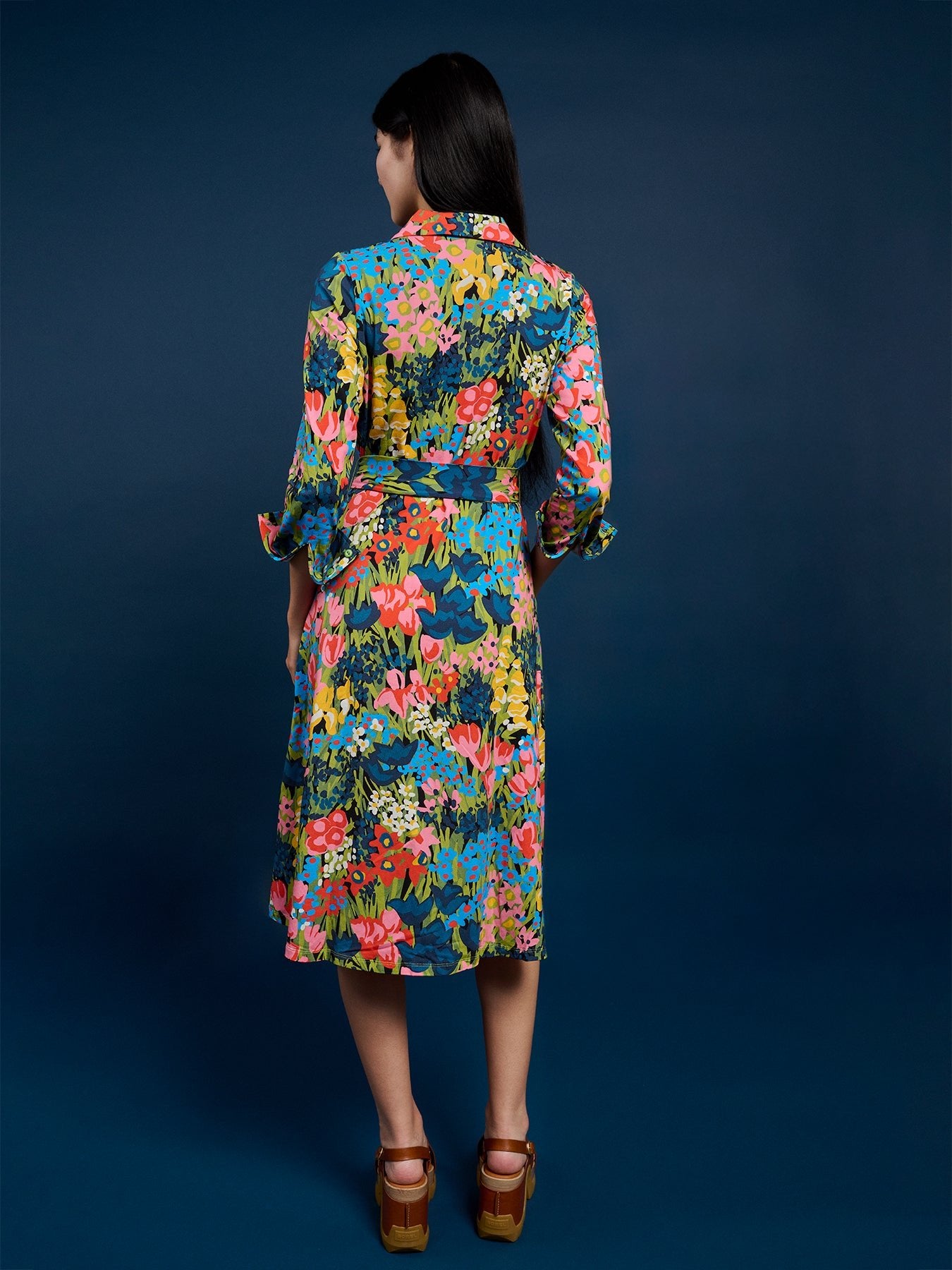 DELIA midi dress Queen's Garden - Lesley Evers - cotton dress - delia - Dress