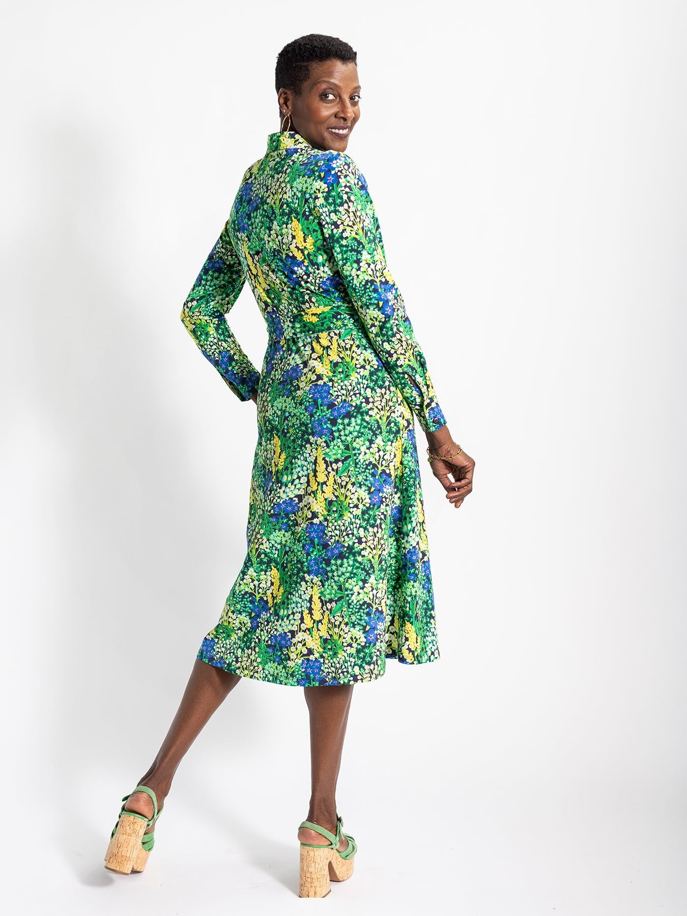 DELIA midi dress Spring Meadow Green - Lesley Evers - cotton dress - delia - Dress