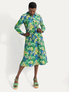 DELIA midi dress Spring Meadow Green - Lesley Evers-cotton dress-delia-Dress