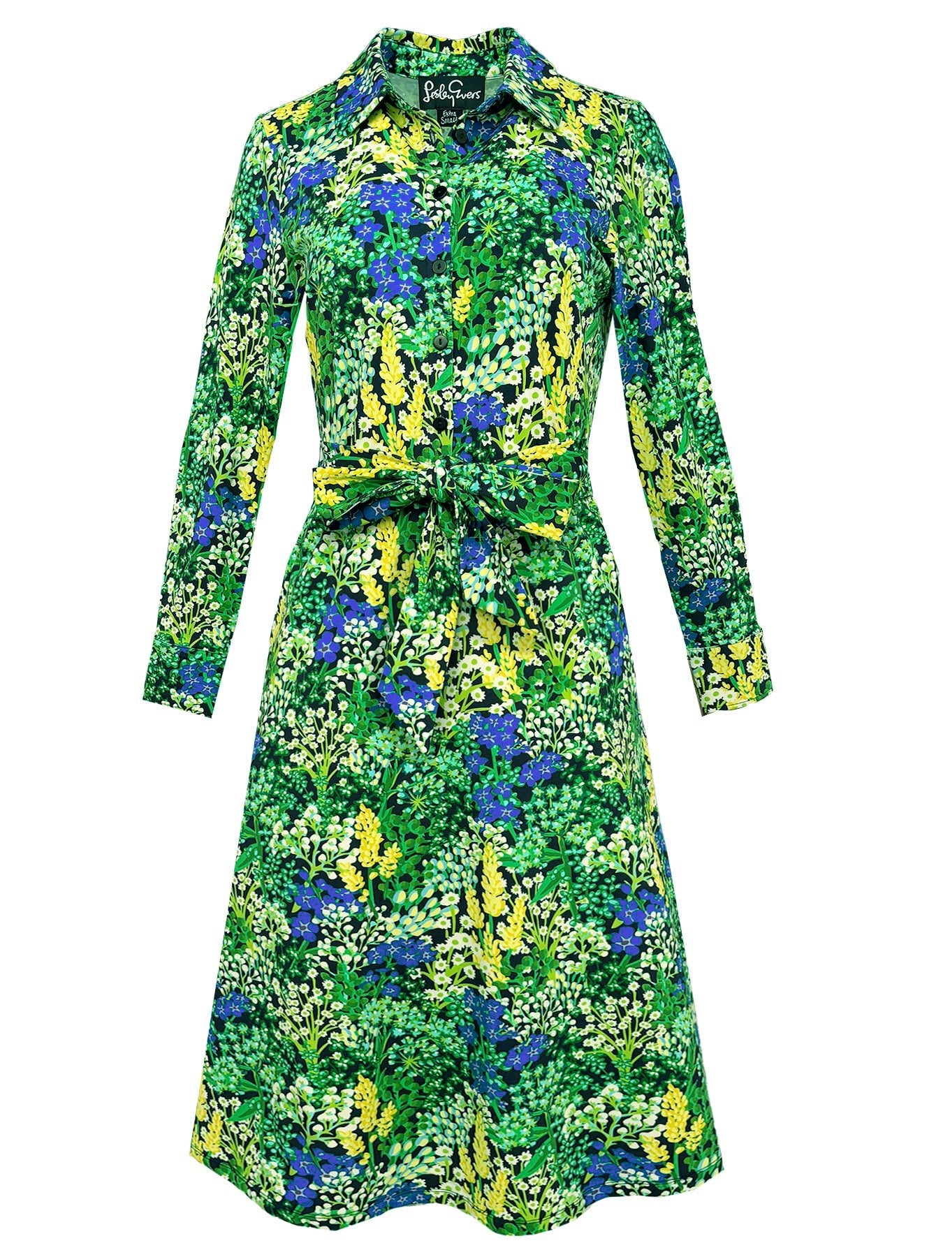DELIA midi dress Spring Meadow Green - Lesley Evers - cotton dress - delia - Dress