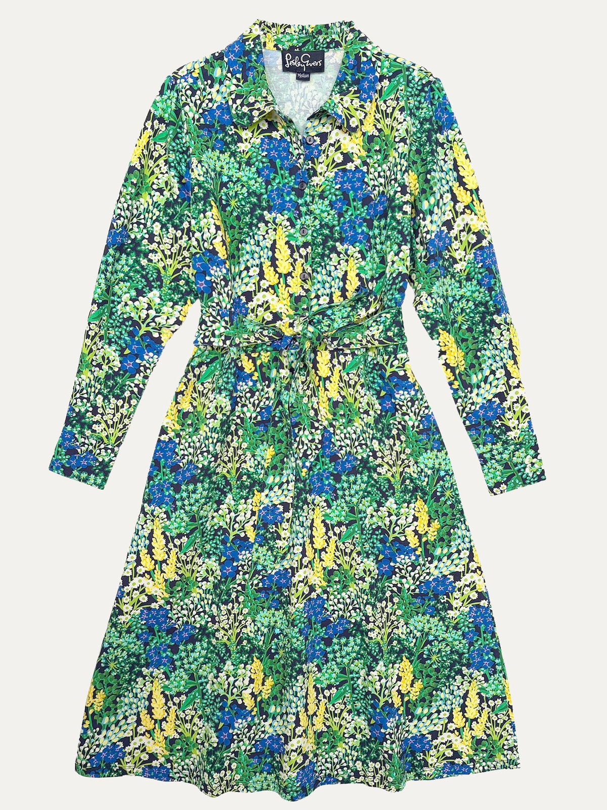 DELIA midi dress Spring Meadow Green - Lesley Evers-cotton dress-delia-Dress