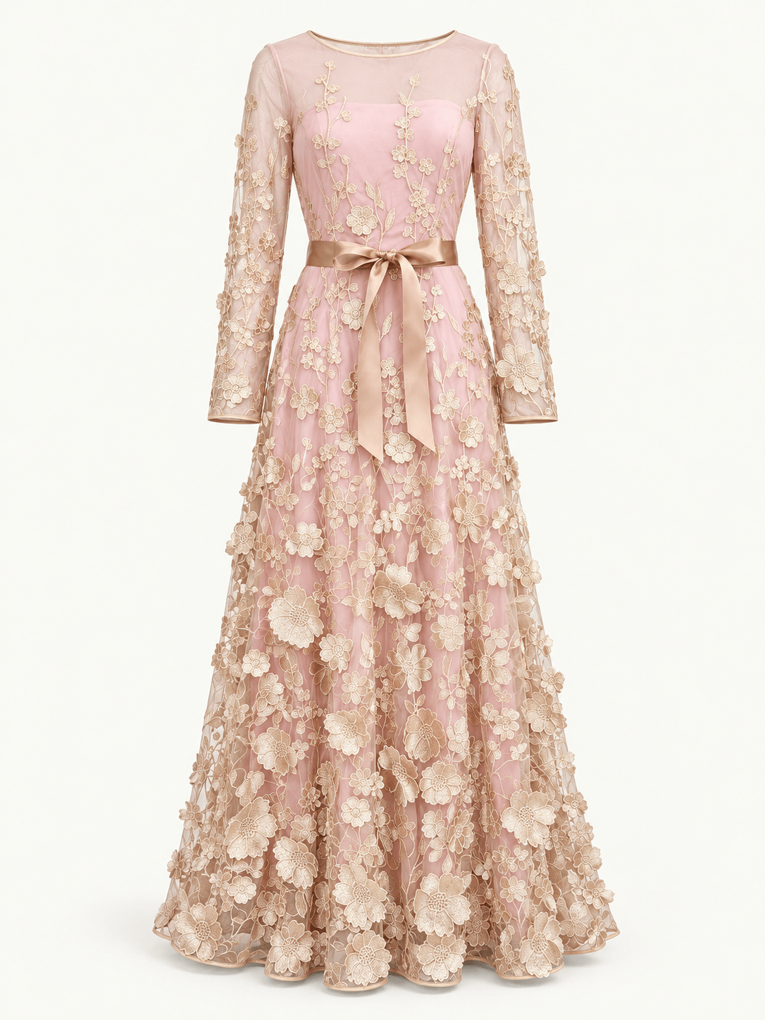 DELPHINE dress Gold Blush - Lesley Evers-Dress-gown-Shop