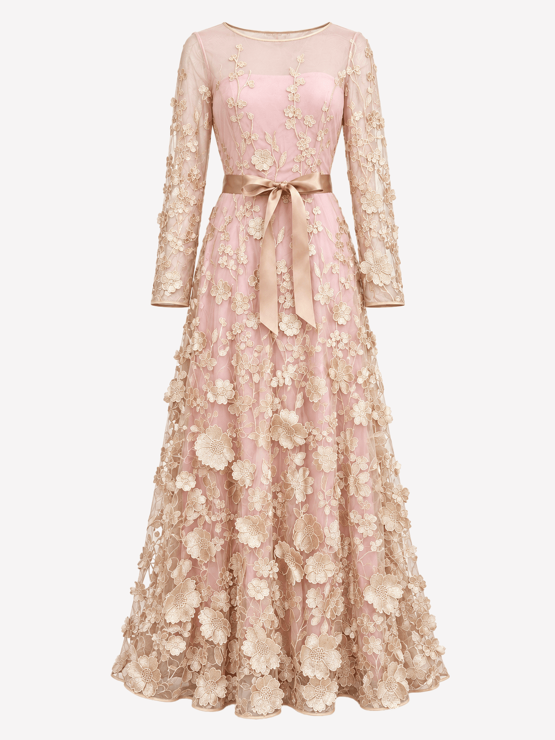 DELPHINE dress Gold Blush - Lesley Evers-Dress-gown-Shop