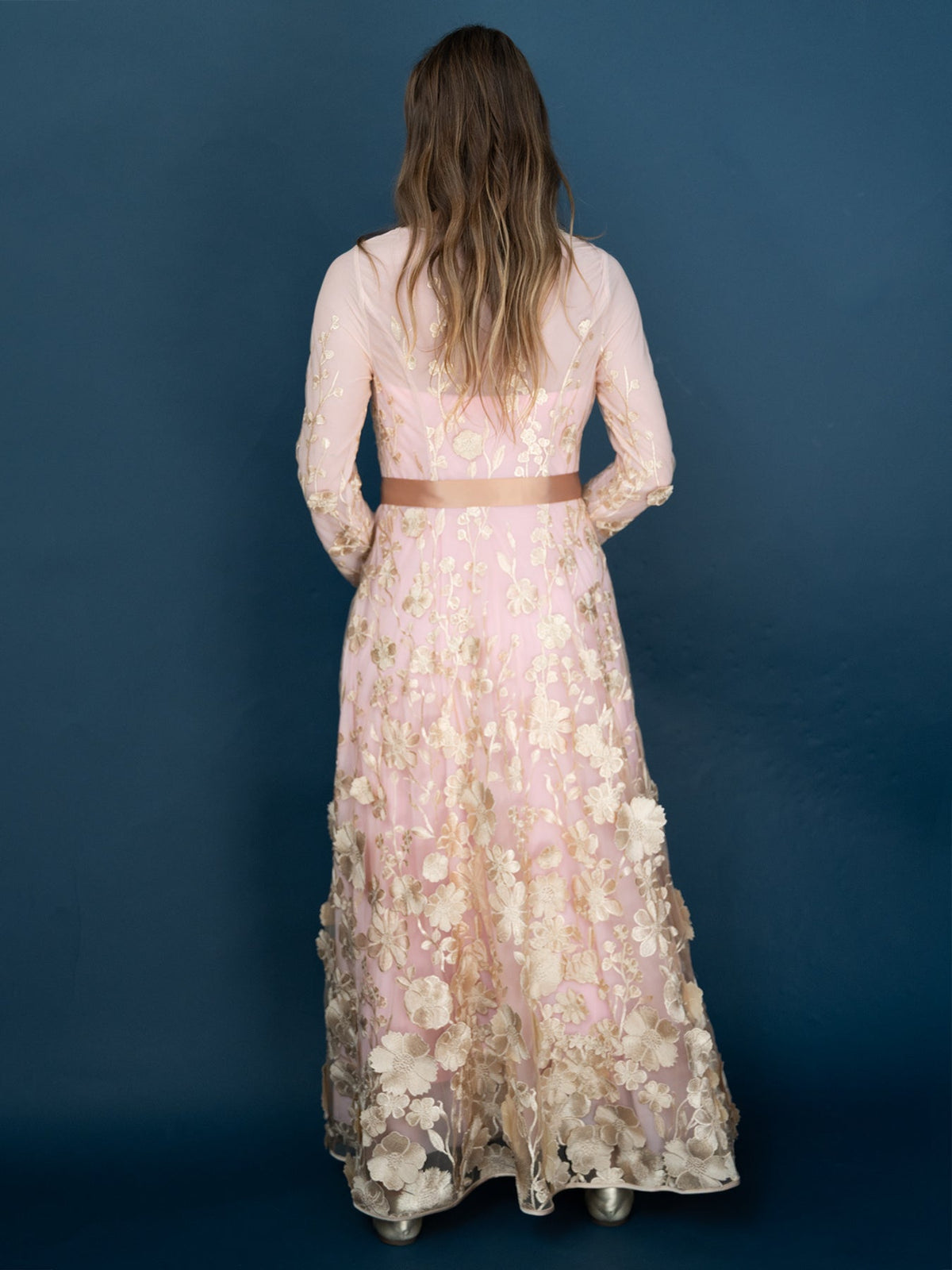 DELPHINE dress Gold Blush - Lesley Evers-Dress-gown-Shop