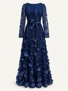 DELPHINE dress Navy - Lesley Evers-Dress-gown-Shop