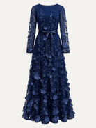 DELPHINE dress Navy - Lesley Evers-Dress-gown-Shop