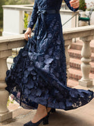 DELPHINE dress Navy - Lesley Evers-Dress-gown-Shop
