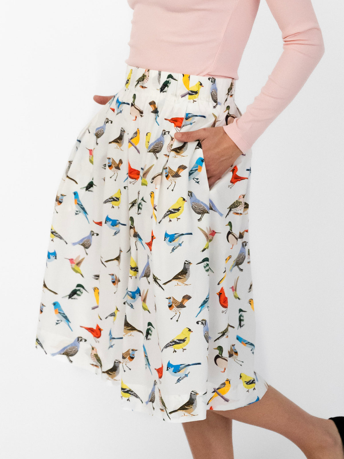 DIXIE skirt Birds - Lesley Evers-Bird Collection-birds-Bottoms