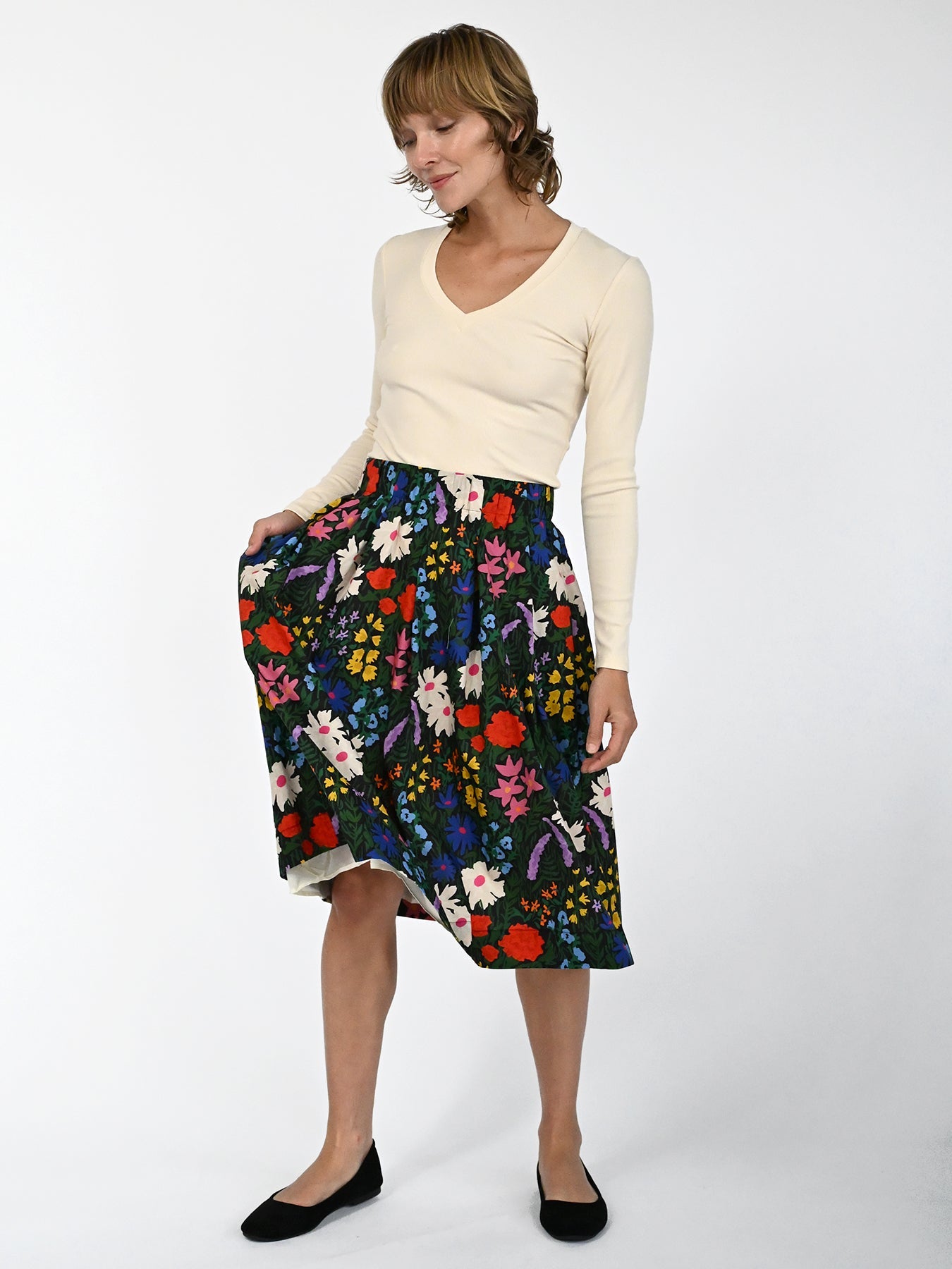 DIXIE skirt Flower Field - Lesley Evers-Blue-Bottoms-new