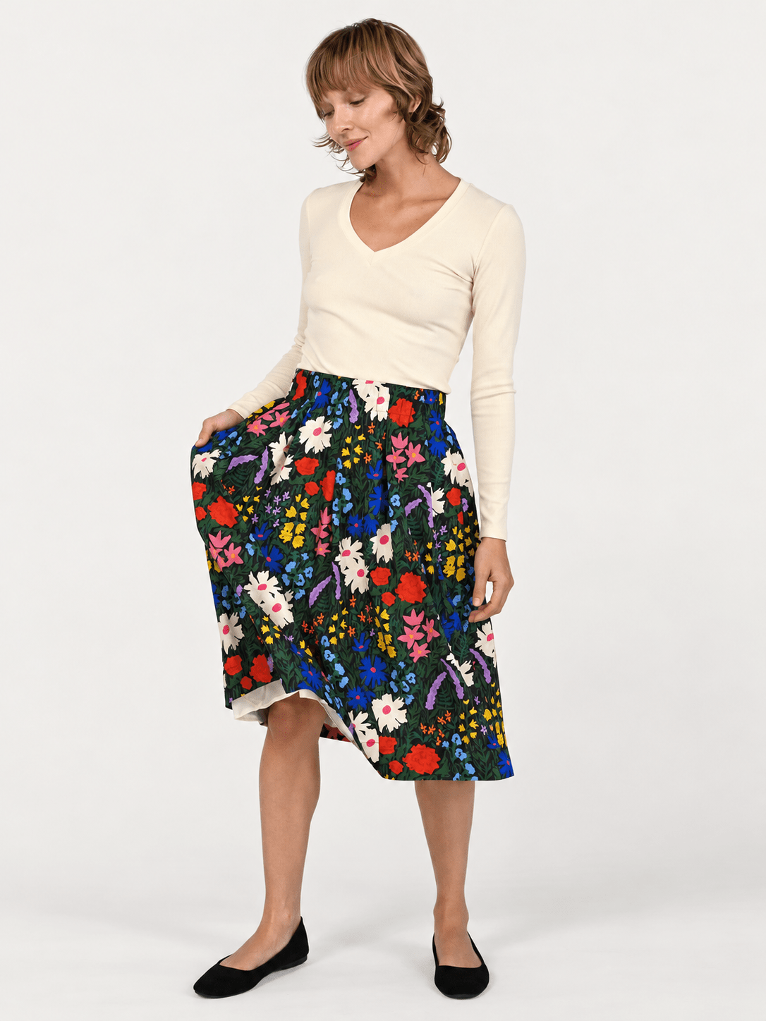DIXIE skirt Flower Field - Lesley Evers-Blue-Bottoms-new