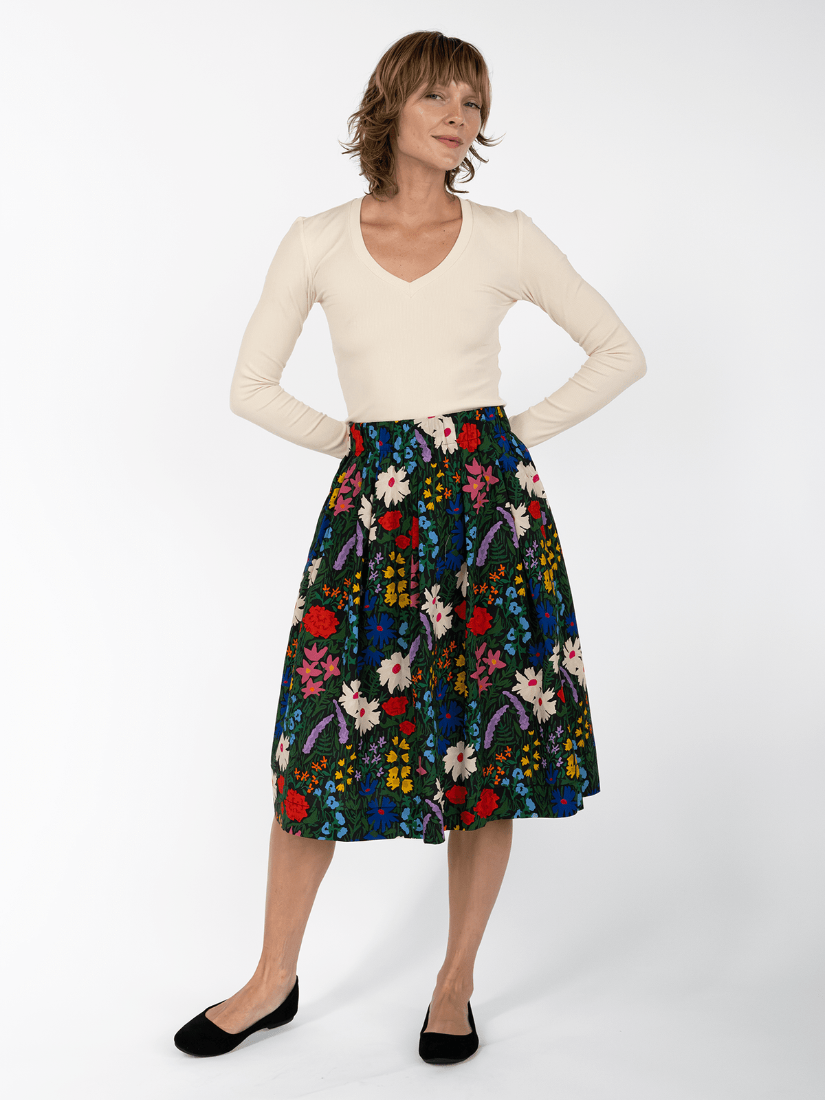DIXIE skirt Flower Field - Lesley Evers-Blue-Bottoms-new