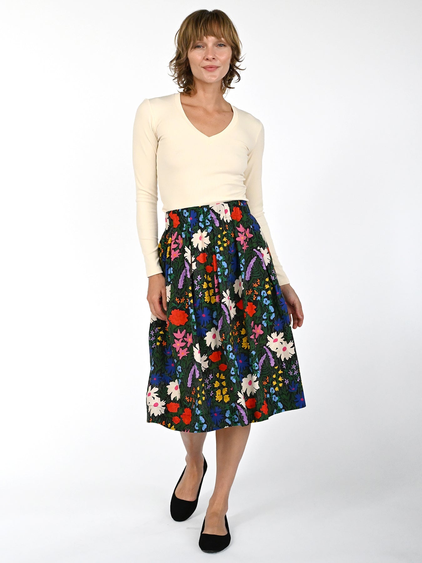 DIXIE skirt Flower Field - Lesley Evers-Blue-Bottoms-new