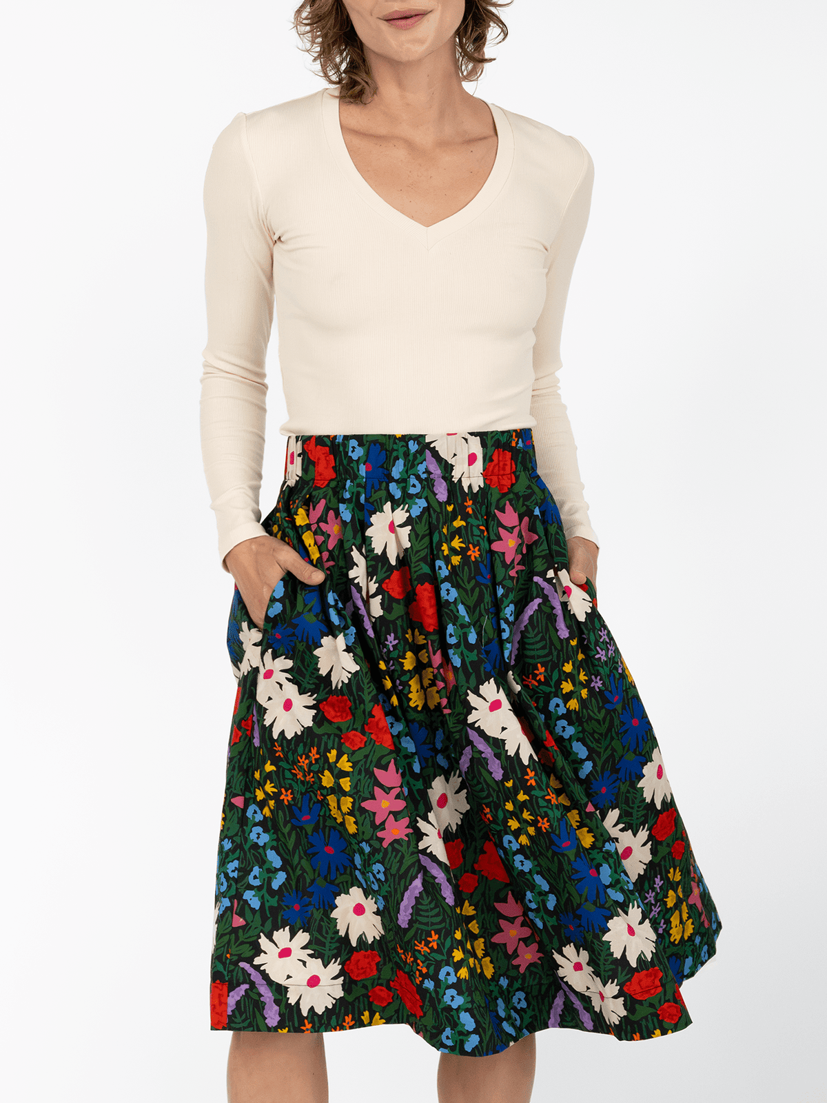 DIXIE skirt Flower Field - Lesley Evers-Blue-Bottoms-new