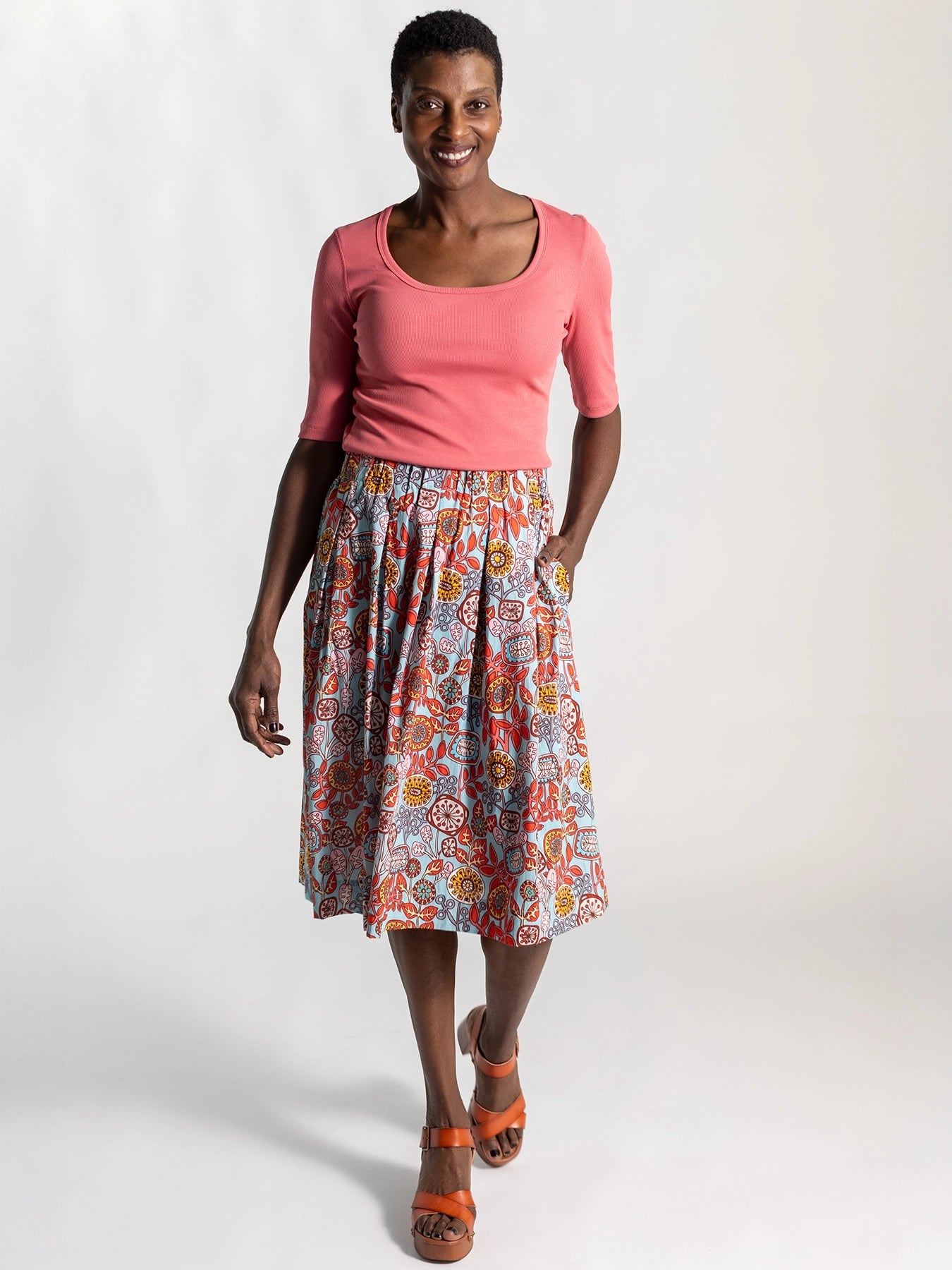 DIXIE skirt Petal Pop Mint - Lesley Evers - Blue - Bottoms - dixie