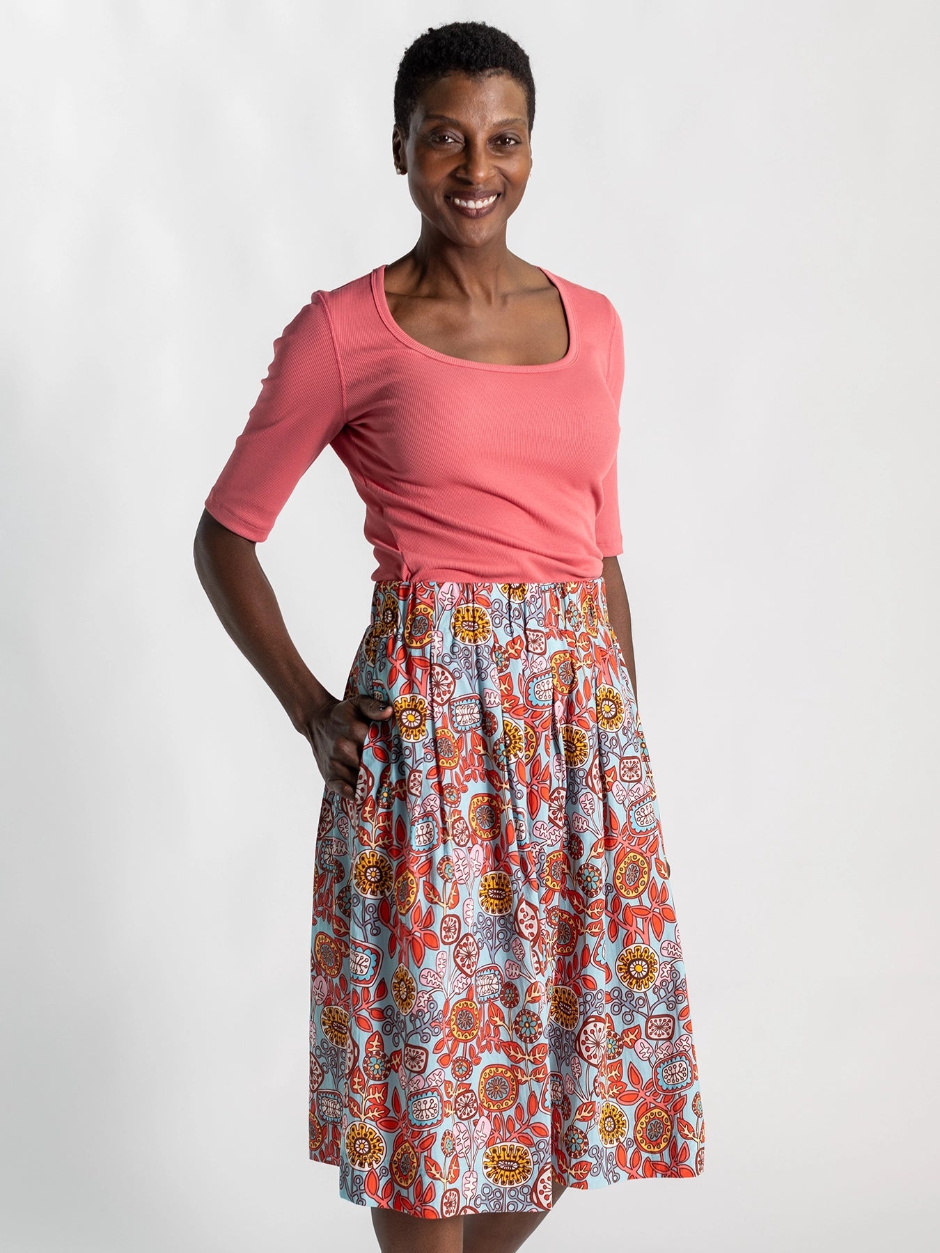 DIXIE skirt Petal Pop Mint - Lesley Evers - Blue - Bottoms - dixie