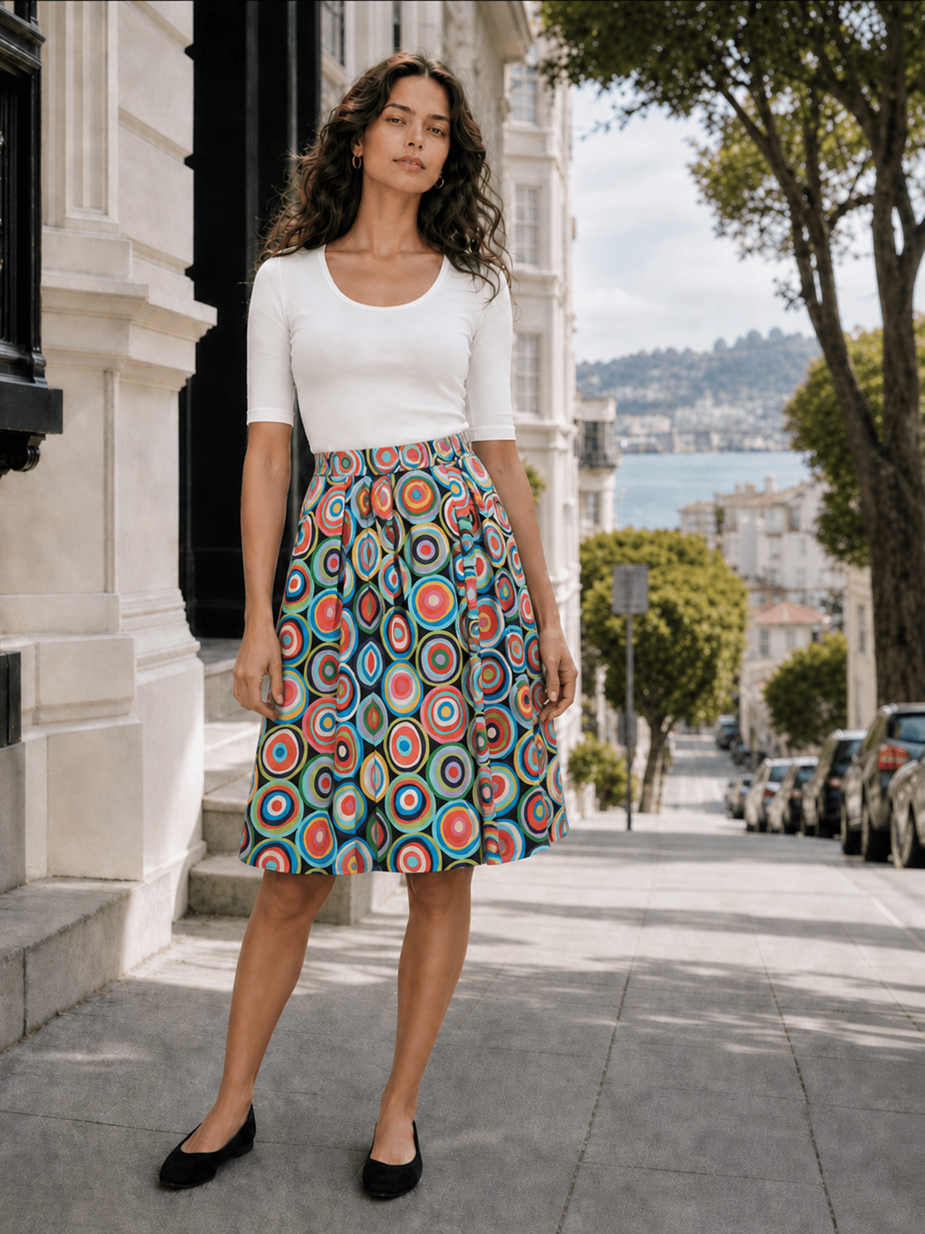 DIXIE skirt Pismo Multi - Lesley Evers - Blue - Bottoms - dixie
