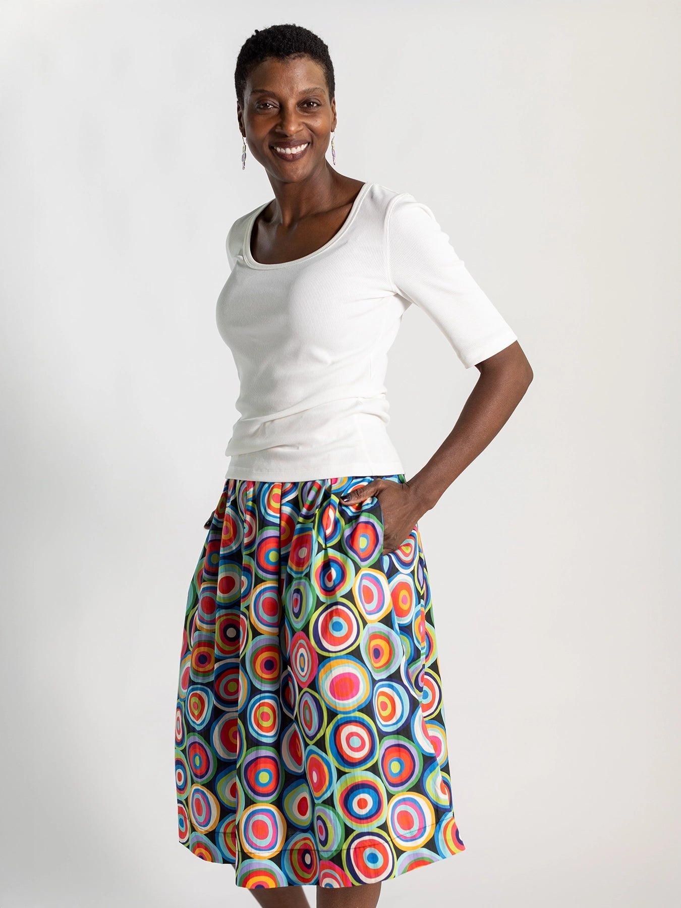 DIXIE skirt Pismo Multi - Lesley Evers - Blue - Bottoms - dixie