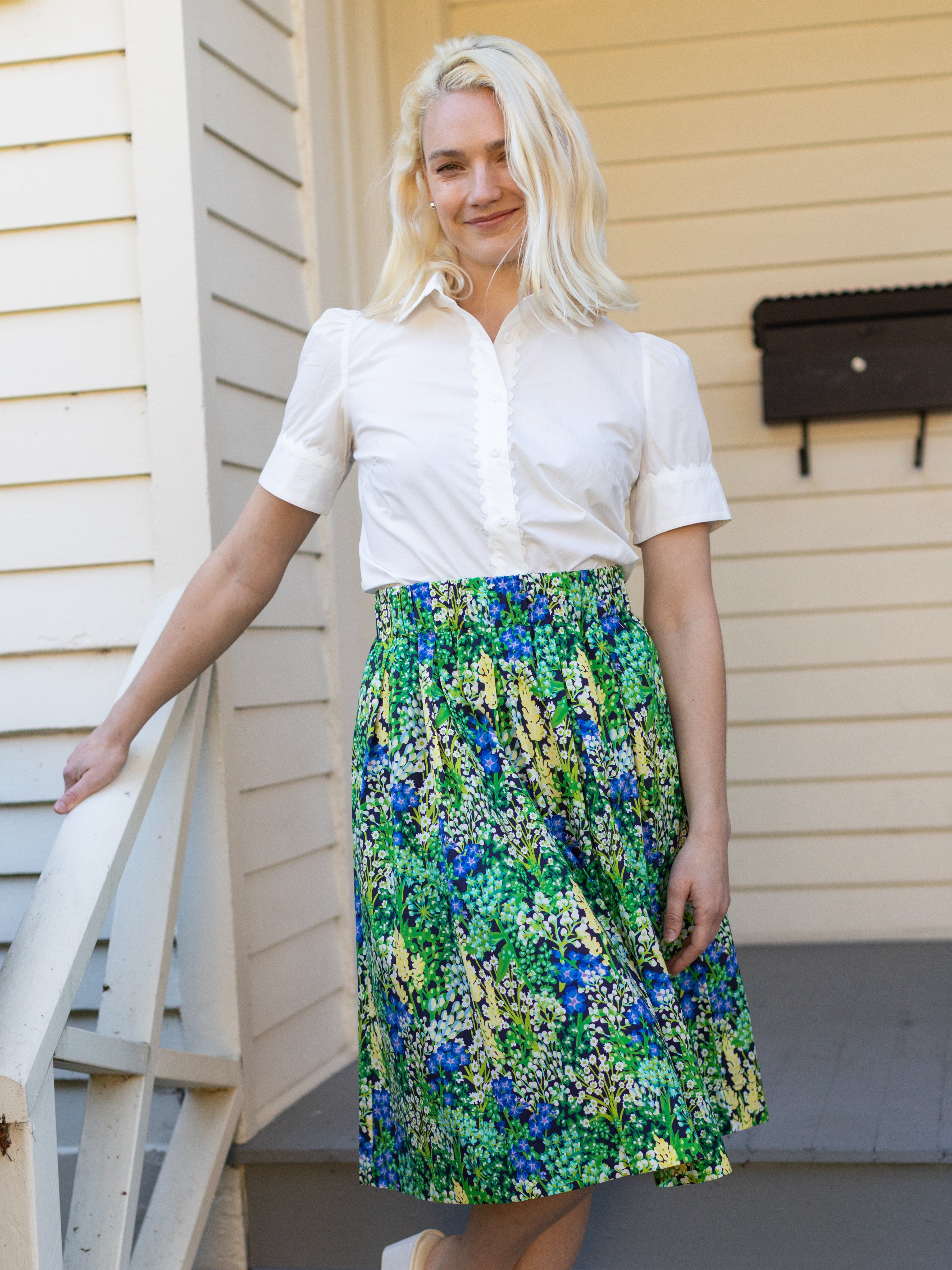 DIXIE skirt Spring Meadow Green - Lesley Evers - Blue - Bottoms - new