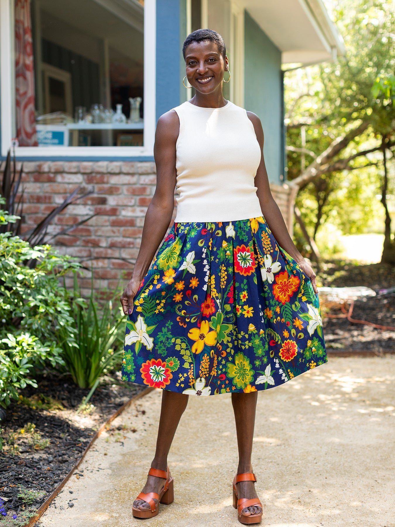 DIXIE skirt Woodland Navy – Lesley Evers