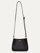DOTTIE Leather Handbag Black - Lesley Evers-Accessories-bag with silk scarf-crossbody