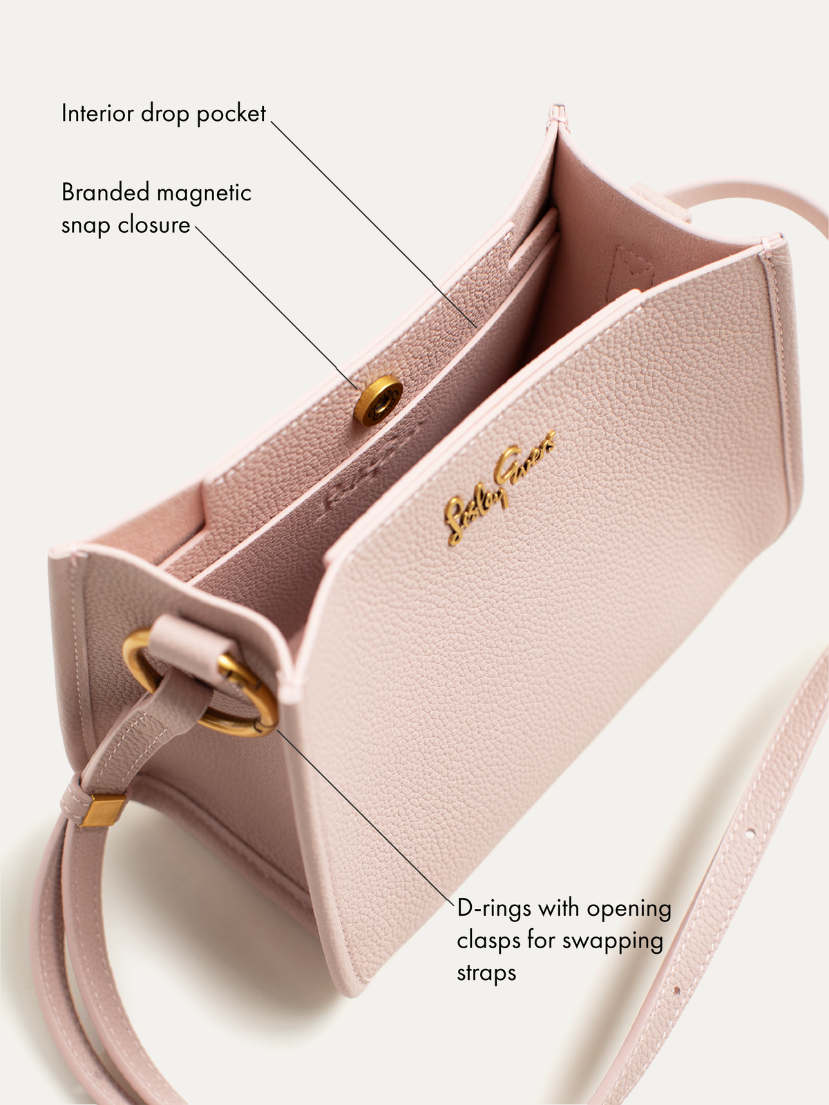 DOTTIE Leather Handbag Pink - Lesley Evers-Accessories-Bonnie cover-Giftable