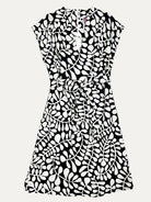 ELAINE dress Black and White Fern - Lesley Evers-black fern-blue dress-cotton dress