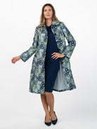 ELEANOR coat Daffodils Blue - Lesley Evers-coat-lined coat-Shop